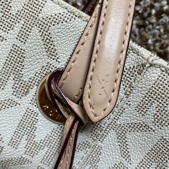 Michael Kors Cream Monogram Tote with Gold Hardware - Picture 8 of 10